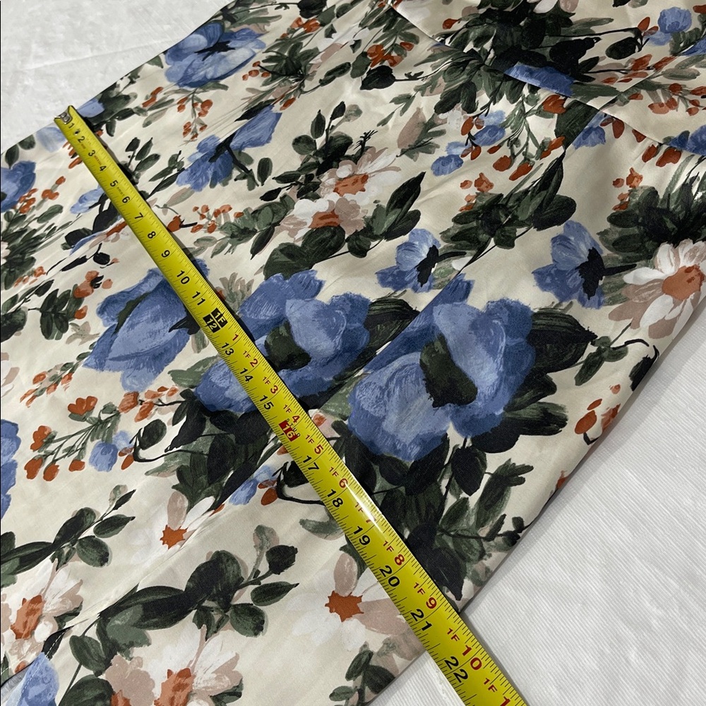 Abercrombie & Fitch Camille Dress cream blue green floral print size Large women - Picture 15 of 16